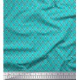 thumbnail image 1 of Soimoi Moss Georgette Fabric Damask & Floral Block Print Sewing Fabric Yard 42 Inch Wide, 1 of 2