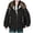#376-Black, variant on Pincandy Women's Cropped Puffer Jacket Hooded Warm Padded Winter Outerwear Coat with Pockets