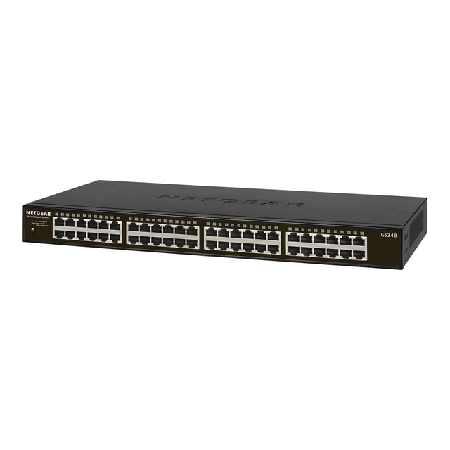 NETGEAR GS348 - Switch - unmanaged - 48 x 10/100/1000 - desktop, rack-mountable - AC 110/240 V