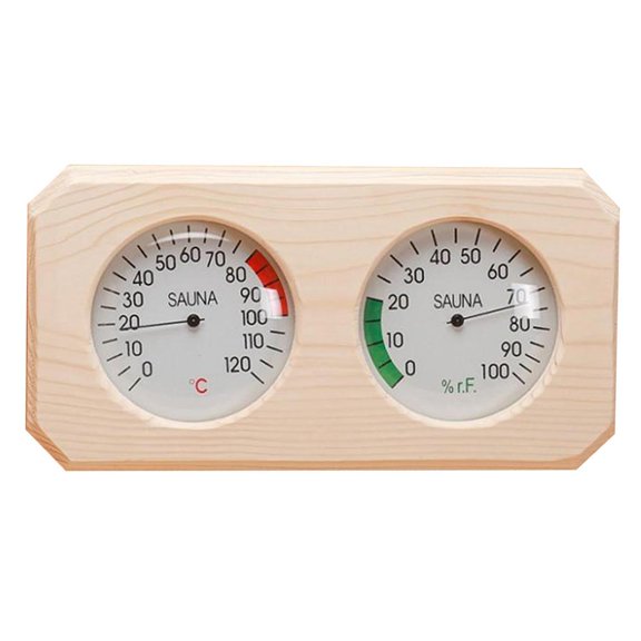 Ruiboury Thermographe Hygro de Sauna 2-en-1 en Pin de Qualité Supérieure Durabilité Améliorée Style A Ensemble de 3