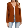 thumbnail image 3 of CFLVAEK Cardigan Sweaters for Women Ribbed Knit Button Down Loose Fitted Long Sleeve Cardigans Fall Trendy Cardigan Sweater Orange M, 3 of 6