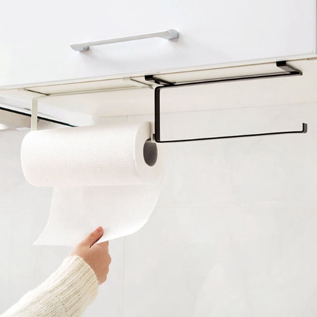 Aigid Porte-Serviettes, Distributeur de Porte-Serviettes en Papier sous le Meuble Porte-Rouleau de Papier Support Porte-ustensiles Porte-Serviettes sous Tablette Papier de Rangement sans perçage