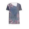 thumbnail image 4 of SDNall T-shirt Décontracté à Manches Courtes Imprimé Printemps/été pour Femmes avec Boutons, 4 of 9