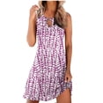 thumbnail image 2 of Weiqiqre Robes d'Été et de Printemps 2024 pour Femmes, Mode Femmes Décontractée Élégante Col Rond Robes Imprimées Robe d'Été Sans Manches à Enfiler, 2 of 5