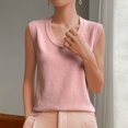 thumbnail image 2 of Timegard Camisoles pour Femmes Été Col Rond Sans Manches Confortables Amples Décontractées T-Shirts de Couleur Unie, 2 of 5