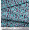 thumbnail image 2 of Soimoi Polyester Crepe Fabric Damask Ethnic Decor Fabric Printed Yard 52 Inch Wide, 2 of 3