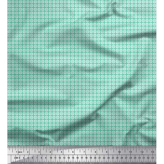Soimoi Poly Georgette Fabric Geometric Small Print Fabric by The Yard 52 Inch Wide
