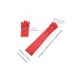 thumbnail image 3 of Unique Bargains Gants pour Femmes Brillants Extensibles Longueur Opéra à Doigts Complets 1 Paire Rouge, 3 of 5