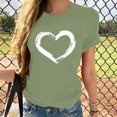 thumbnail image 2 of Babysbule Hauts pour Femmes en Liquidation Femmes Manches Courtes Col Rond Imprimé en Forme de Cœur Hauts Décontractés Blouse T-shirt, 2 of 8