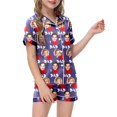 thumbnail image 2 of Luvoko Child Children DIY Anniversary Print Pajama Set Short Sleeve Button Up Top And Shorts, 2 of 5