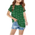 thumbnail image 1 of FAIWAD T-Shirts à Manches Courtes pour Filles, T-Shirts Imprimés de Cœurs, Col Rond, T-Shirt Décontracté, Blouse, Été, Classique, Basique, Chandail à Enfiler, 1 of 4