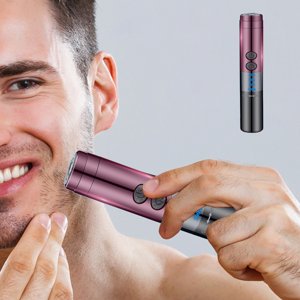 Razor électrique pour hommes, Rasoir électrique pour homme Portable avec boîte de voyage à rasoir léger rechargeable ForMen Cadeau de la fête des Pères