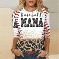 thumbnail image 2 of Blouses pour Femmes T-Shirt Imprimé Blouse à Manches 3/4 Col Rond Décontracté, Blouses pour Femmes T-Shirts pour Femmes, Blouses pour Femmes Décontractées, 2 of 4