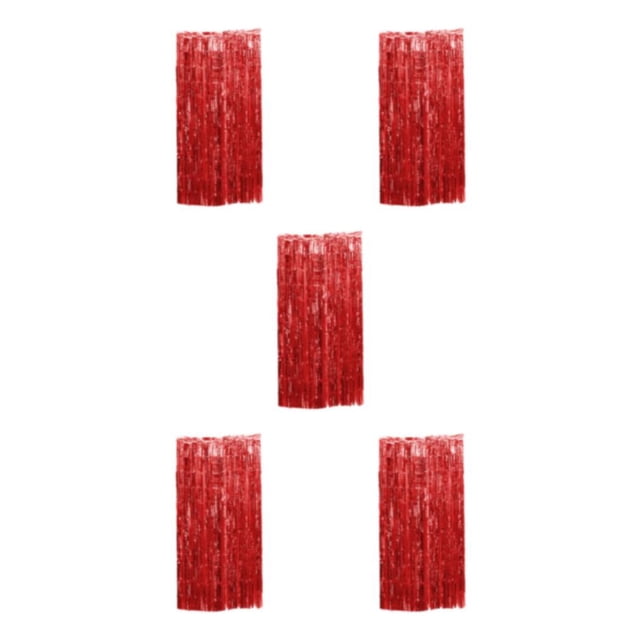 relayinert Rideau à Franges en Feuille Vif Application Grand et Options Personnalisables Rouge 3*1 m 5 Pcs
