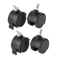 thumbnail image 1 of Unique Bargains Trolley Suitcase Plastic Twin Wheels Grip Ring Stem Brake Swivel Caster 4PCS, 1 of 1