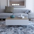 thumbnail image 2 of TUHOME Table Basse Relevable Gambia Tables Basses en Bois d'Ingénierie en Blanc, 2 of 9