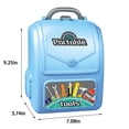 thumbnail image 3 of Light Blue Kids Mini Kitchen House Toy Set Beauty Backpack Cosmetic Toolbox Role Play Pretend Cooking Safe Abs Plastic For 4 To 8 Year Olds, 3 of 7