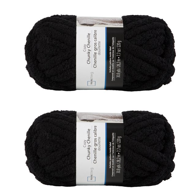 MAINSTAYS 2 pack black polyester yarn