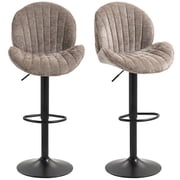 HOMCOM Bar Stools Set of 2, Swivel Counter Height Barstools with Back