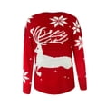 thumbnail image 4 of EGNMCR Chandail à Col Rond pour Femmes, Chandail pour Femmes Mode pour Femmes Imprimé de Noël Confortable à Manches Longues Chandail Ample Haut Chandail pour Femmes, 4 of 5