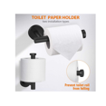 thumbnail image 2 of 5 Piece Bathroom Hardware Set, Includes 16 Inch Bath Towel Bar, Toilet Paper Holder, Robe Hooks, 304 Stainless Steel，Stainless Steel Round Wall Mounted，Best Christmas Gift, 2 of 7