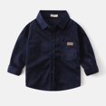 thumbnail image 4 of Yuyuzo Boys Toddler Clothes Long Sleeve Lapel Collared Button down Shirts Baby Fall Solid Color Jackets with Pockets, 4 of 4
