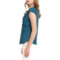 thumbnail image 4 of INSPIRE CHIC Women's Tie Neck Cap Sleeve Button Down Ruffle Summer Shirts, 4 of 6