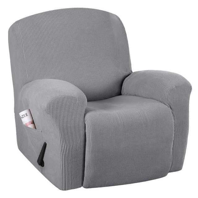 CHOK 2024 Housse Extensible pour Fauteuil Inclinable en Spandex Jacquard 1 Pce Bleu Marine