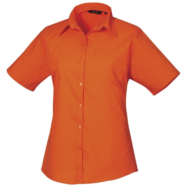Premier Blouse en Popeline à Manches Courtes / Chemise de Travail Unie