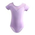 thumbnail image 1 of WEIYLL Girl's Dresses Dance Performance Short Sleeve Leotard Solid Triangle Purple Dress Clothes 7-8 Years, 1 of 2