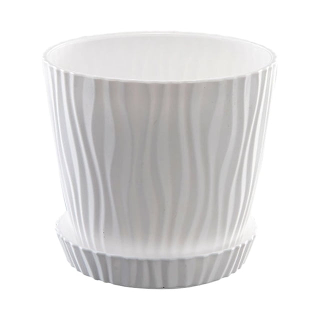 kurtrusly Modern Decorative Flower Pots Easy To Maintain Various Colors And Sizes white M pot+M tray 1Set