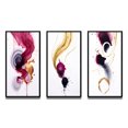 thumbnail image 2 of Designart "Fluidity Exquisite Magenta Ink Clouds V" Peinture Abstraite Encadrée Ensemble d'Art Mural de 3 - Cadre Moderne Doré Ensemble Mural pour Décoration Intérieure, 2 of 6