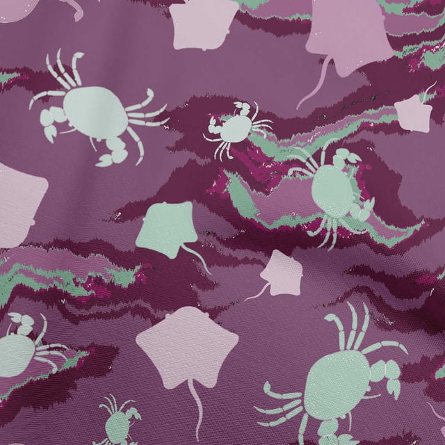 oneOone Tissu en Coton Flex Violet pour Robe de Mer Tissu Imprimé au Mètre 40 Pouces de Large