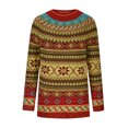 thumbnail image 4 of Yuyuzo Winter Sweater for Women Crewneck Long Sleeve Color-Block Prints Ribbed Knit Pullover Fashion Tops, 4 of 6
