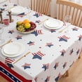 thumbnail image 4 of 4th of July 60x120 Tablecloth Rectangle Patriotic Memorial Day American Flag Stars Table Cloth - Oblong Polyester Independence Day Table Cover Washable Waterproof for Party Picnic Dinner Décor, 4 of 7