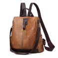 thumbnail image 1 of yeacher 2022 Sac à Dos de Voyage Rétro pour Femme en PU avec Conception Antivol, Multiples Poches, Imperméable et Durable, Bretelles Ajustables, Sac Décontracté Brun pour Usage Quotidien et Aventures en Plein Air, 1 of 6