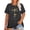 Black, variant on Women's Plus Size Casual Short Sleeve Oversized Graphic Printed T-Shirt with Floral Botanical Design Comfortable Round Neck Tee for Everyday Wear
