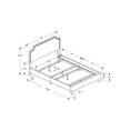 thumbnail image 2 of Monarch Specialties Bed, Full Size, Platform, Bedroom, Frame, Upholstered, Linen Look, Wood Legs, Grey, Chrome, Transitional, 2 of 3