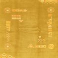 thumbnail image 1 of Ahgly Company Tapis d'Intérieur Carrés Abstraits Orange Tapis de Zone Abstraits, 4 Pieds Carré, 1 of 6
