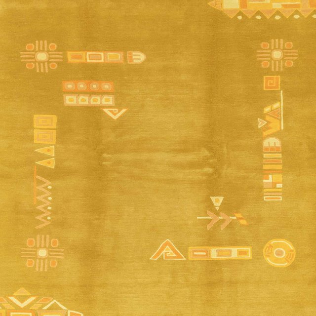 Ahgly Company Tapis d'Intérieur Carrés Abstraits Orange Tapis de Zone Abstraits, 4 Pieds Carré