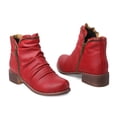 thumbnail image 3 of Zipper Chelsea Ankle Boots for Women Vintage Slouchy Leather Low Heels Short Booties Winter Fall Work Shoes, 3 of 5