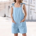 thumbnail image 4 of MIASHUI Rompers for Girls Casual Summer Jumpsuits Adjustable Strap Romper Baggy Overalls,Light Blue,10-11 Years, 4 of 4