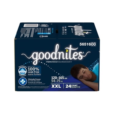 Goodnites Girls' Nighttime Bedwetting Underwear, Size XXL (120-165 lbs), 24 Count