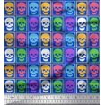 thumbnail image 1 of Soimoi Georgette Viscose Fabric Skull Halloween Print Fabric by The Yard 42 Inch Wide, 1 of 3
