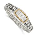 thumbnail image 1 of Sterling Silver with 14k Gold & 0.25ct Diamond Bangle Bracelet, 1 of 1
