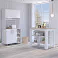 thumbnail image 2 of FM FURNITURE Surrey 2-Piece Modern Engineered Wood Kitchen Set in White/Oak, 2 of 7