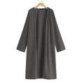 thumbnail image 4 of Kcodviy Women's Solid Color with Long Open Cardigans for Women Pockets Mid Length Cardigan Open Back Sweater Casual Jacket, 4 of 5
