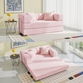 thumbnail image 2 of YINIX 62.9"  Sofa Couch with Two Pillows,  Comfy Modular Convertable Sofa Bed for Living Room and Small Spaces, Pink, 2 of 10