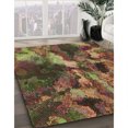 thumbnail image 3 of Ahgly Company Machine Washable Indoor Round Transitional Red Brown Area Rugs, 5' Round, 3 of 7