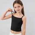 thumbnail image 2 of KyCheLot Débardeurs Unis pour Filles Sans Manches à Encolure Dégagée à Bretelles Spaghetti Débardeurs Camisole d'Été Décontractée, 2 of 9